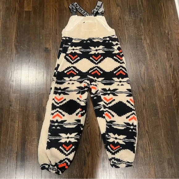 Free People FP Movement Hit The Slopes Salopette Black Fairisle Size Small - Picture 2 of 8